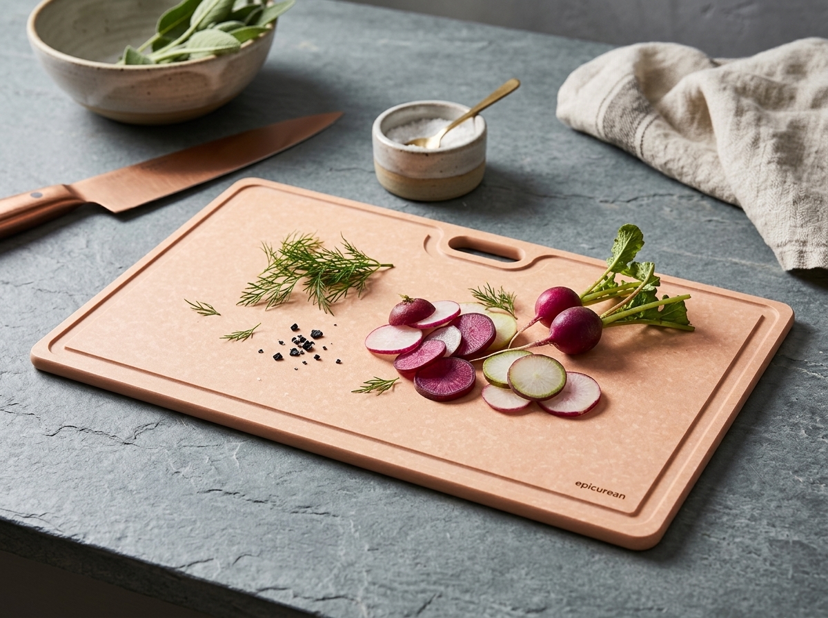 Converta kitchen lifestyle — premium chopping board in use during meal preparation